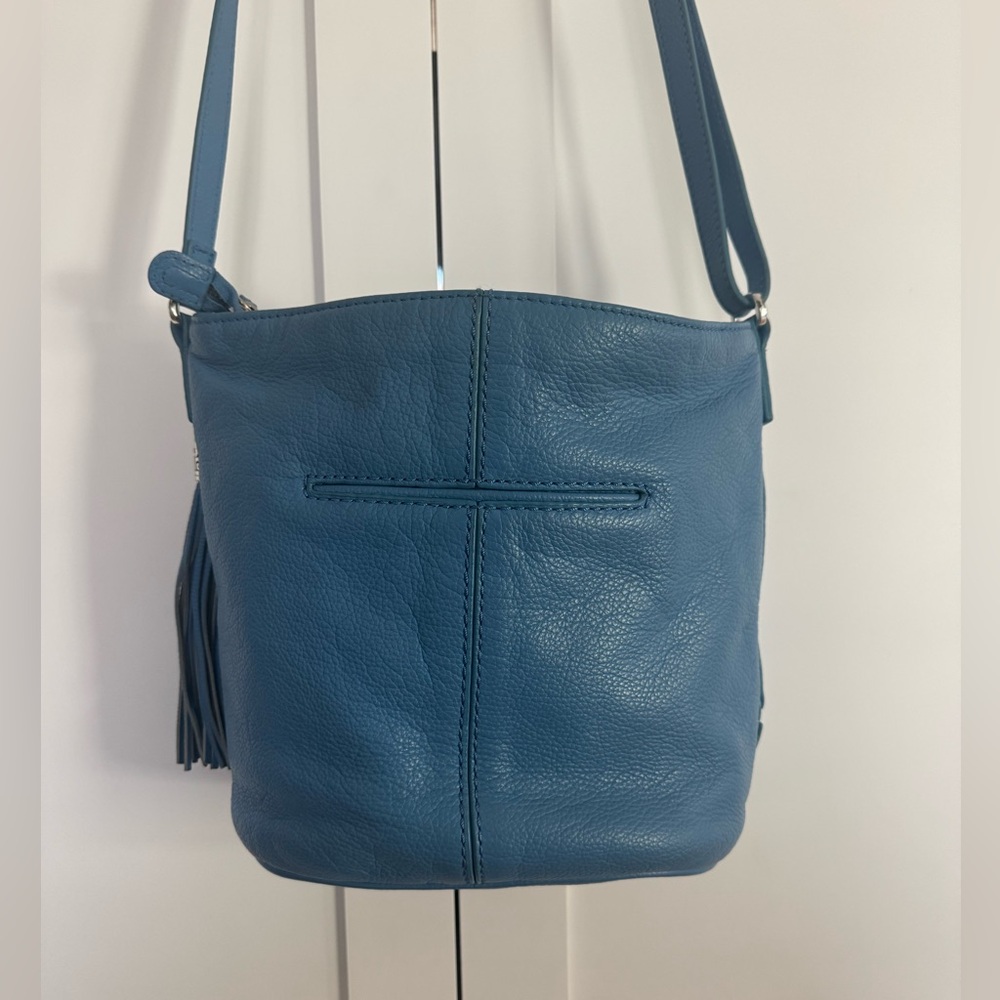 Brighton Blue Hobo Bag with Tassel and Studs - Picture 6 of 12